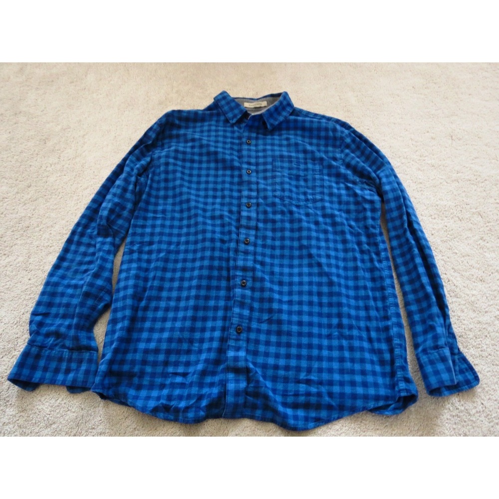 LL Bean Mens Blue Long Sleeve Button Down Shirt Size Large Slightly Fitted